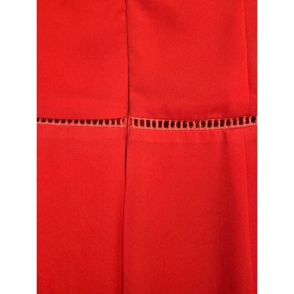 Sienna Sky High Low Sleeveless Crochet Asymmetrical Tulip Mini Dress Red S - Picture 13 of 16